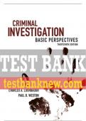 Test Bank For Criminal Investigation&colon; Basic Perspectives 13th Edition All Chapters - 9780133514407
