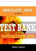 Test Bank For Absolute Java 6th Edition All Chapters - 9780134041674