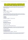 CFP LATEST EXAM WITH ANSWERS AND EXPLANATIONS VERIFIED AND RATED A