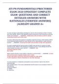 ATI PN FUNDAMENTALS PROCTORED EXAM 2020 UPDATED!! COMPLETE EXAM  QUESTIONS AND CORRECT DETAILED ANSWERS WITH RATIONALES (VERIFIED ANSWERS) |ALREADY GRADED A+ 