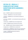 UCI Bio 93 - Midterm 1 COMPLETE SET EXAM  QUESTIONS WITH ANSWERS |  VERIFIED