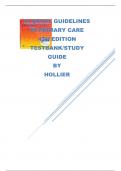 CLINICAL GUIDELINES IN PRIMARY CARE 4TH EDITION TESTBANK/STUDY GUIDE BY HOLLIER