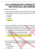 ATI COMPREHENSIVE PREDICTOR RETAKE 2019 WITH NGN &vert; 180 VERIFIED Q & A 