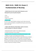 NUR 2115 - NUR 211 Exam 3  Fundamentals of Nursing Latest Updated  Correctly answered answers Graded A&plus; 