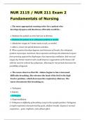 NUR 2115 - NUR 211 Exam 2 Fundamentals of Nursing Latest Updated  Correctly answered answers Graded A&plus; 