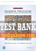 Test Bank For Database Processing: Fundamentals, Design, and Implementation 15th Edition All Chapters - 9780134802749
