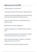 Motorcycle test CA DMV Questions & Answers&lpar;A&plus;GRADED 100&percnt;VERIFIED&rpar;