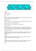 DCF 40 Hours Child Care &lpar;HSAN&rpar; Health&comma; Safety&comma; and Nutrition &lpar;EXAM&rpar; VERIFIED AND RATED 100&percnt;