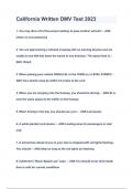 California Written DMV Test 2023 Questions & Answers&lpar; A&plus;GRADED 100&percnt;VERIFIED&rpar;
