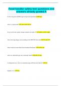 Food handler safety test questions and answers already graded A
