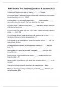 BMV Practice Test &lpar;Indiana&rpar; Questions & Answers 2023