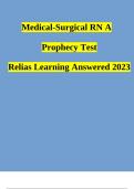 Medical-Surgical RN A Prophecy Test Relias Learning Answered 2023