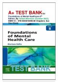 A+ TEST BANK for Foundations of Mental Healthcare 8th Edition, By Valfare Morrison (October 2022), ISBN-13 ‏: ‎ 978-0323810296/All Chapters/ Ace Your Exam