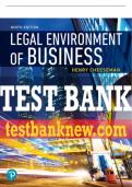 Test Bank For Legal Environment of Business 9th Edition All Chapters - 9780135173954