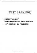 Test Bank for Essentials of Understanding Psychology 12th Edition Product details by Robert S Feldman.