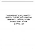 Lewis's Medical-Surgical Nursing 12th Edition by Mariann M. Harding, Jeffrey Kwong, Debra Hagler Chapter 1-69 Complete Guide.