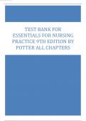 Essentials for Nursing Practice 9th Edition Potter Test Bank. All chapters.