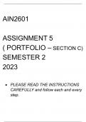 AIN2601 Assignment 5 semester 2 2023 (PORTFOLIO C)
