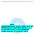 Exam NR602 Final Exam (2 Versions, New-2023) / NR 602 Final Exam / NR602 Week 8 Final Exam / NR 602 Week 8 Final Exam: Chamberlain College of Nursing |100% Correct Q & A|