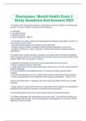   Rasmussen&colon; Mental Health Exam 2 Study Questions And Answers 2023