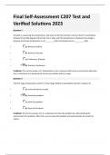 Final Self-Assessment C207 Test and Verified Solutions 2023