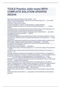 TCOLE Practice Jailer exam&vert; WITH COMPLETE SOLUTION UPDATED 2023&sol;24