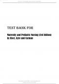 Test Bank - Maternity and Pediatric Nursing 3rd Edition by Ricci, Kyle, and Carman all chapters complete 