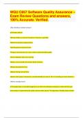 2024&sol; WGU C857 Software Quality Assurance&comma;  Exam Questions and answers&period;  VERIFIED&period;