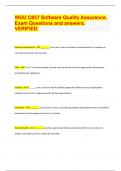 WGU C857 Software Quality Assurance&period;  Questions and answers&comma; VERIFIED&period;  RATED A&plus; 
