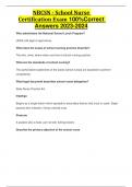 NBCSN - School Nurse Certification Exam 100&percnt; Correct Answers 2023-2024