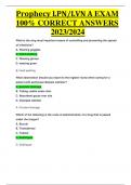 Prophecy LPN&sol;LVN A EXAM 100&percnt; CORRECT ANSWERS 2023&sol;2024