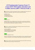ATI Fundamentals Capstone Exam V1 (Latest 2023/ 2024 Update) Questions and Verified Answers |100% C0rrect| Grade A