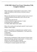 GNRS 588 Critical Care Exam 3 Questions With Complete Solutions