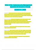 WGU C795- Cybersecurity Management &vert;Questions & Answers&vert; Already Graded A&plus; &vert; 2024