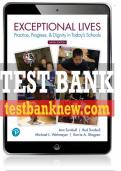 Test Bank For Exceptional Lives: Practice, Progress, & Dignity in Today's Schools 9th Edition All Chapters - 9780134984339
