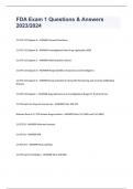 FDA Exam 1 Questions & Answers 2023&sol;2024