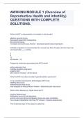 AWOHNN MODULE 1 (Overview of Reproductive Health and Infertility) QUESTIONS WITH COMPLETE SOLUTIONS.