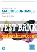 Test Bank For Foundations of Macroeconomics 9th Edition All Chapters - 9780136713708