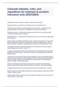 Colorado statutes&comma; rules&comma; and regulations for sickness & accident insurance only &lpar;2023&sol;2024&rpar;