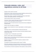 Colorado statutes&comma; rules&comma; and regulations common to all lines