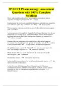 3P EENT Pharmacology, Assessment Questions with 100% Complete Solutions