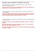 Portage Learning Math 110 Module 10 Exam Latest Update  Correctly answered Graded A&plus;