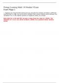 Portage Learning Math 110 Module 9 Exam Latest Update  Correctly answered Graded A&plus;