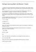 Portage Learning Math 110 Module 7 Exam Latest Update  Correctly answered Graded A&plus;