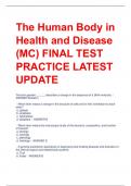 The Human Body in Health and Disease (MC) FINAL TEST  PRACTICE LATEST UPDATE 