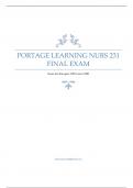Portage Learning NURS 231 Final  Exam Correctly Answered Latest UPDATE   Graded A&plus;