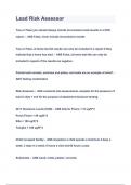 Lead Risk Assessor Practice EXAM Questions & Answers 2023&lpar;A&plus;GRADED 100&percnt;VERIFIED&rpar;