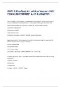 PHTLS Pre-Test 9th edition Version 1NV EXAM /QUESTIONS AND ANSWERS 