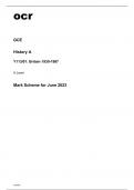 ocr A Level History A Y113-01 June2023 Mark Scheme.