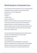 NCLEX Questions&colon; Perioperative Care & Answers 2023&lpar;A&plus;GRADED 100&percnt;VERIFIED&rpar;